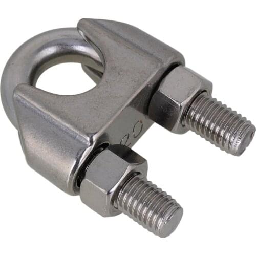 Silver 304 Stainless Steel Commercial M20 Wire Rope Clip Cable Clamp