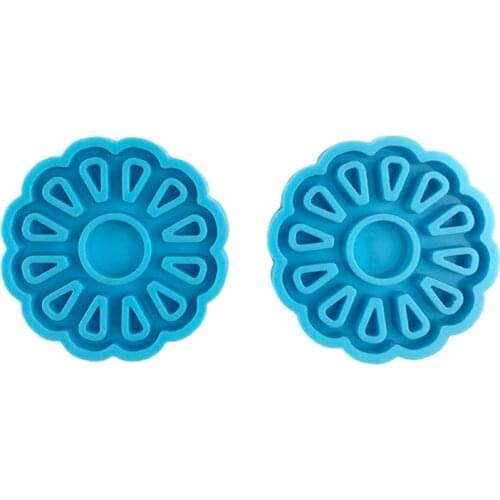 1 Pair Chrysanthemum Earrings Epoxy Resin Mold Ear Pendant Casting Silicone Mould DIY Crafts Jewelry Making Tool T21F