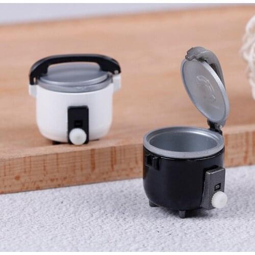 1pc New Miniature White Black Rice Cooker Craft For 1:12 DIY Dollhouse Accessory Kids Toys Kitchen Accessories Decoration