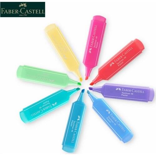 1Pc Faber-Castell Highlighter Marker Pen Color Highlighting Tasteless Marker Fresh Multicolor Stationery Candy Colors Series