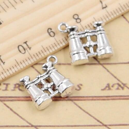 10pcs Charms Double Sided Telescope 15x15mm Tibetan Bronze Silver Color Pendants Antique Jewelry Making DIY Handmade Craft