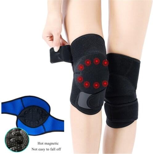 2 PCS Self-heating Knee Protector Warmer Adjustable Tourmaline Magnetic Therapy Knee Pads Support with Patella Stabilizer Brace