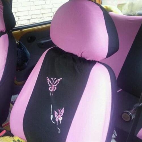 4/9PCS/Set Universal Car Seat Covers Butterfly Embroidery Car-Styling Woman Seat Covers Automobiles Car Interior Accessories