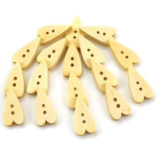 500PCS 2Holes Wooden Buttons Mixed Red Heart Pattern 2-Hole Fit Sewing Scrapbooking Decorative Button Craft DIY