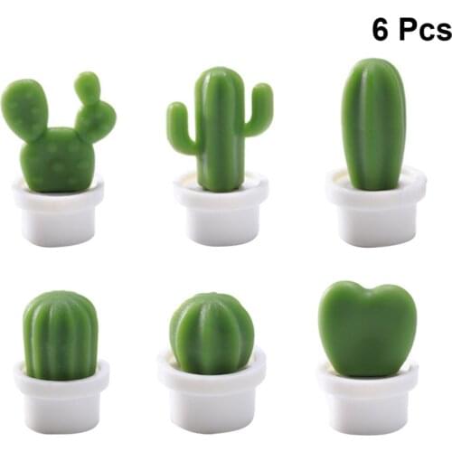 6pcs Magnetic Fridge Stickers 3D Decorations Whiteboard Magnets Picture Clip(White Base)