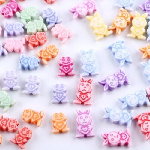 Acrylic Macaron colorful Candy rabbit Beads cute frog shape For Jewelry Making kids toy DIY Craft Childrens beaded gift box
