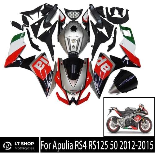 Aprilia Motorcycle Full Fairing Kit Red Color Fairing For RS4 Silver & Black Models 50 125 2012 2013 2014 2015 RS125 12 13 14 15