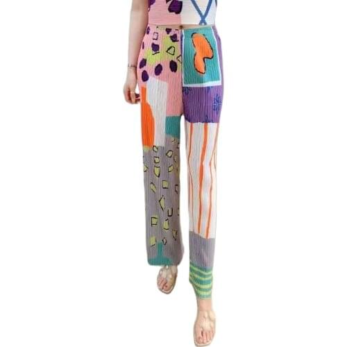 Miyake Pleated Pant New Pattern Women May 2021 Summer Casual Fashion Loose Nine-Point PantS