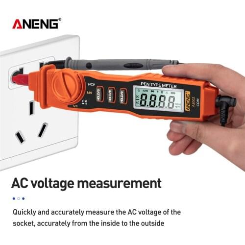ANENG A3002 Digital Multimeter Pen Type 4000 Counts with Non Contact AC/DC Voltage Resistance Diode Continuity Tester Tool