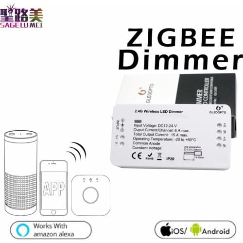 DC12-24V ZLL ZIGBEE bridge Smart Home Led dimmer strip Controller zigbee dimmer APP control work Amazon Alexa Echo,Phillips