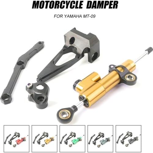 For YAMAHA MT-09 MT09 MT 09 2014 2015 2016 2017 Steering Damper Stabilizer Mounting Bracket Kit Linear Reversed Safety Control