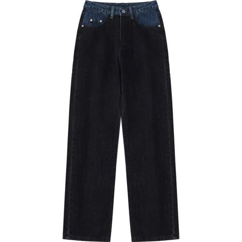 2021 New Womens Jeans Spring Casual Harajuku Streetwear High Waist Vintage Simplicity Baggy Femme Straight Pants For