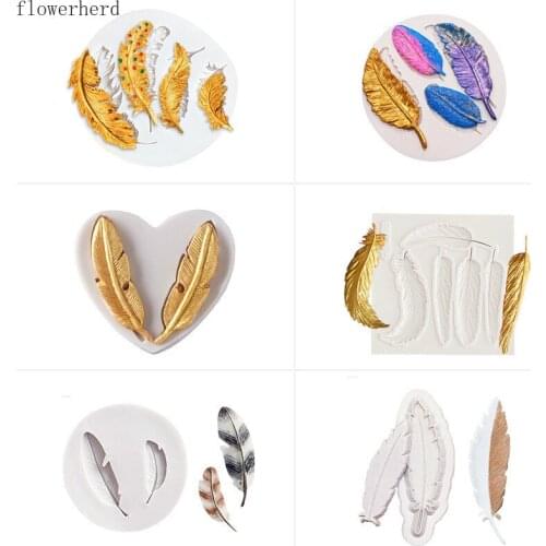 Feather Fondant Cake Liquid Silicone Mold Chocolate Mold Cake Decoration Baking Tools Birthday Decoration Soap Mold Pastry Tools
