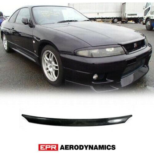 FRP Fiber Black or Grey Unpainted For Nissan R33 Skyline GTR OE Style Front Bonnet Lip Exterior Accessories Body kits(Type 2)