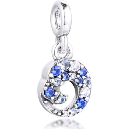 GPY My Blue Ocean Wave Charms 925 Original Fit Pandora ME Bracelet Sterling Silver Charm Beads for Jewelry Making DIY Kralen