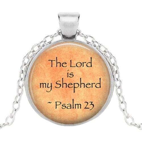 The Lord Is My Shepherd Psalm 23 Bible Verse Necklace Bible Quote Christian Jewelry Women Men Sister BFF Necklaces Gifts