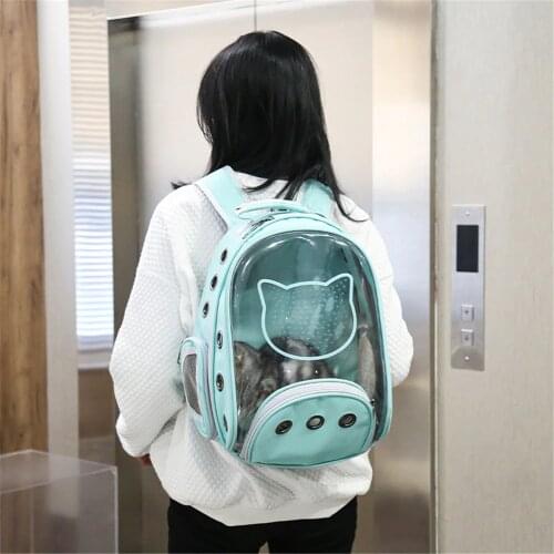 Cat Backpack Capsule Outing Bag Shoulder Summer Breathable Lightweight Pet Travel Carrying Cat School Bag Cage Dog Back Cat Bag