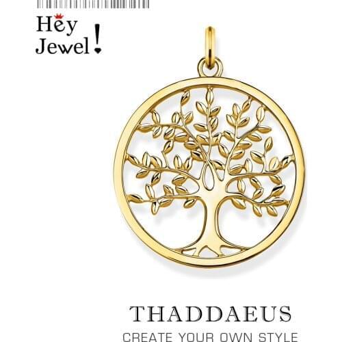 Pendant Golden Tree,2020 Summer New Fashion Love Jewelry Strength and Balance 925 Sterling Silver Accessories Gift For Woman