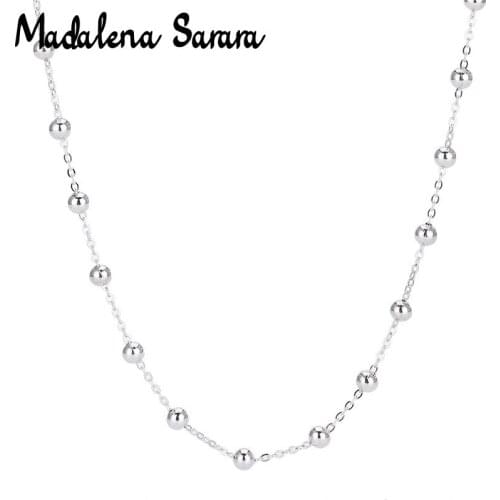 MADALENA SARARA Golden Gourd Pendant Mini S925 Sterling Silver Small Clavicle Water Wave Necklace 18"
