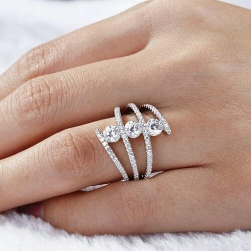 Flashing Square Crystal Rings For Women Rose Gold Color Champagne Cubic Zirconia Engagement Wedding Cocktail Ring Jewelry