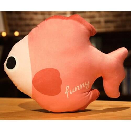 Kawaii Toy Fish Pillow Soft Chair Cushion Sleep Toy Pillow Rainbow Color Girls Sleep Doll Home Decoration Pillow Pink Girls Toy