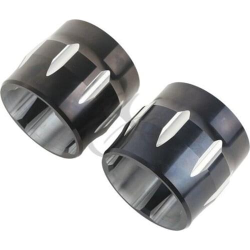 2x Contrast Cut Clean Sweeper Exhaust End Cap Fit For Screamin 4" Eagle Mufflers Chroem Black Motorcycle