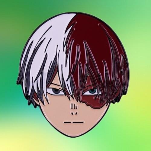 My Hero Academia Heroes Rising Todoroki Shouto half fire half ice enamel pin Japanese Anime Cartoon brooch jewelry