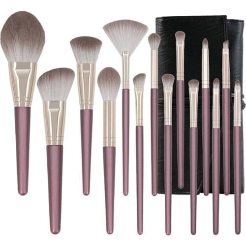 Kosmetyki 14pcs Natural Hair Makeup Brushes Set Bag Professional Powder Foundation Eyeshadow Eyebrow Blush Beauty Cosmetic Tools