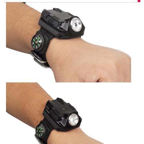 Outdoor flashlight, outdoor wrist light, night running watch-shaped light, wristband wrist light