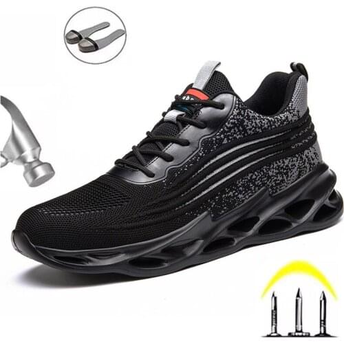 Indestructible Work Safety Shoes Summer Leisure Non-slip Fly Woven Mesh Mens Anti-collision and Anti-smashing Protective Shoes