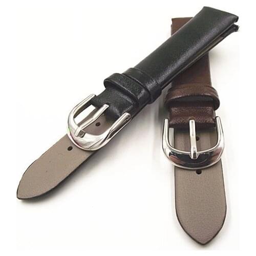 Wholesale 50Pcs/lot genuine cow leather band 18mm 20mm 22mm Watch bands watch straps waterproof watch strap black brown new -074