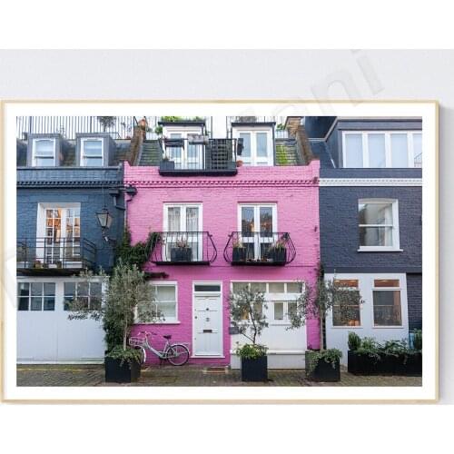 Pink House in Notting Hill, London Photography Print, London Art Print, Travel Photo Gift, Pink Wall Print, PRINTABLE ART
