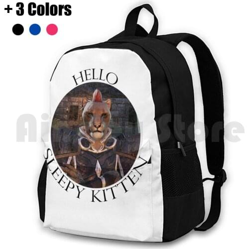 Eso Razum Dar Outdoor Hiking Backpack Waterproof Camping Travel Elder Scrolls Online Razum Dar Skyrim Games Rpg Khajiit Fantasy