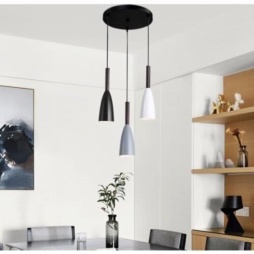 Nordic Restaurant Chandelier Three Lustre Modern Minimalist Creative Personality Dining Lighting Room Balcony Bar Table Lights