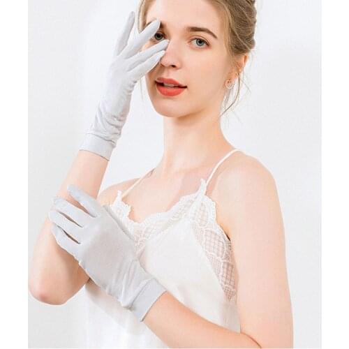 Mulberry Silk Sunscreen Gloves For Women 100% Silk Gloves Liner Inner Thermal Skiing Driving Cycling Party Gloves