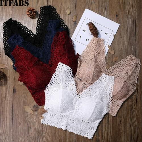 Meihuida Women Sexy Tube Top Floral Harness V-Neck Solid Hollow Lace Camisole Short Tops Underwear
