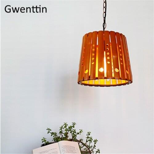 Vintage Bamboo Pendant Lights Led Hanging Lamp Light Fixtures for Dinning Room Bedroom Loft Industrial Home Art Decor Luminaires