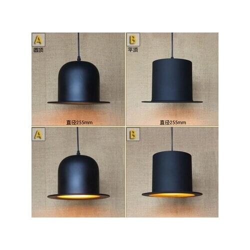 Nordic Loft Iron Art Hat Droplight Modern LED Pendant Light Fixtures For Dining Room Bar Hanging Lamp Lamparas Colgantes