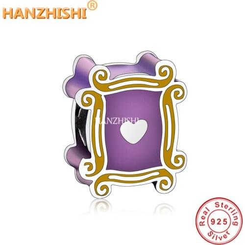 2021 bijoux femme 925 Sterling Silver Purple Yellow Beads Charms Fit Original Pandora Charm Bracelet Necklace Jewelry Making