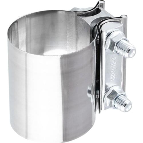 1pc Stainless Steel 2.5 Inch Butt Joint Band Exhaust Clamp Sleeve Coupler