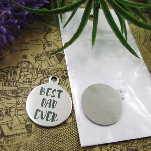 20pcs--"Best Dad Ever"stainless steel charms 5 styles for choosing DIY Charms for necklace bracelets