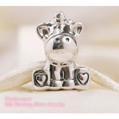 100% 925 Sterling Silver Bruno the Unicorn Charm Animal Beads Fit Original Pandora Charms Bracelet DIY jewelry Autumn