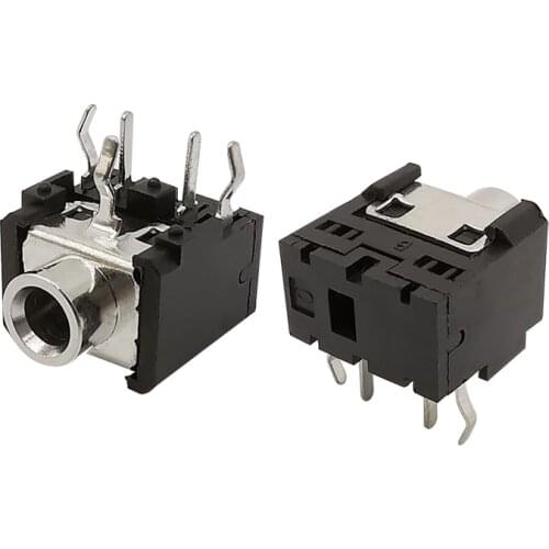 2Pcs PJ-306 3.5mm Female Jack Stereo Audio Connector PJ306 3.5 mm 5 Pin DIP Headphone Socket