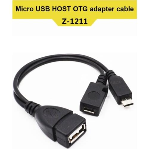 2 In 1 OTG Micro USB Host Power Y Splitter USB Adapter to Micro 5 Pin Male Female Cable SP99