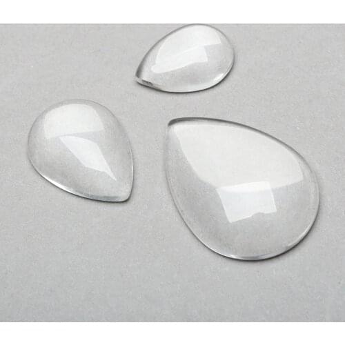 20pcs Droplet Clear Flat back Glass Cabochon Scrapbooking Jewellery Making Beads Water Drop shape Handmade DIY Craft Accessory