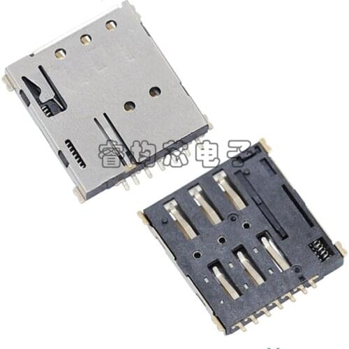 20PCS/Lot Micro Nano-SIM Card Holder Connector 7P/7Pin Self-Push For Memory Card