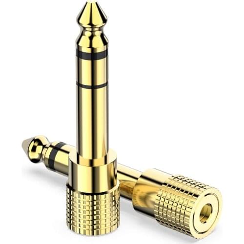 4pcs Jack 6.35mm 1/4" Male To 3.5mm 1/8" Female Audio Converter 6.35 male to 3.5 female Mono terminal plug headphone adapter