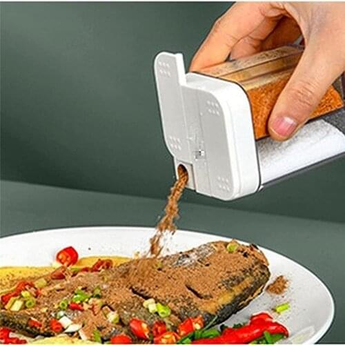 4-gird Sliding Seasoning Box Storage Container Kitchen Cooking Accessories