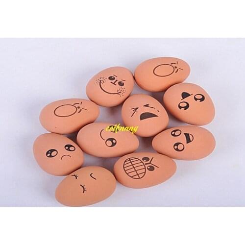 48pcs/lot Fast shipping Pet Dog Toy bite resistant Stretch Egg Cute expression Rubber Ball Pets Puppy Interactive Toys