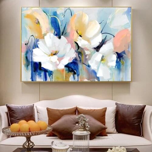 Abstract Watercolor Flower Canvas Painting Poster Print Modern Wall Art Flower Aesthetic Picture Living Room Home Decor Cuadros